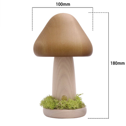 Eco-Friendly Mushroom-Shaped Wooden Lamp for Natural Lighting
