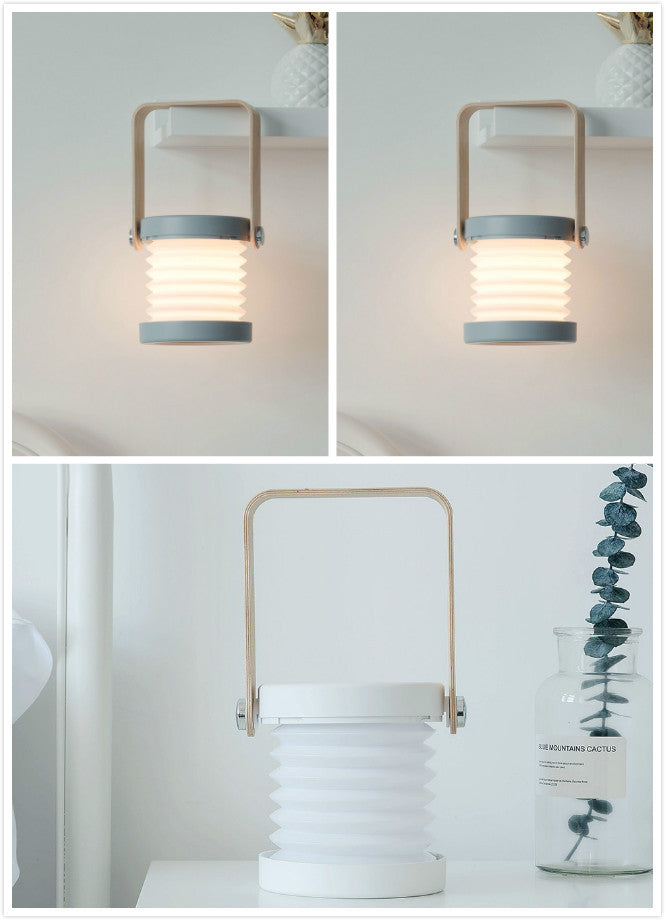 Eco-Friendly Portable Lantern with Wooden Accents