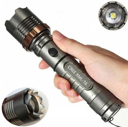 Durable Rechargeable Metallic Flashlight with Eco-Friendly Design
