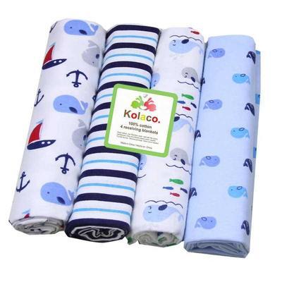 Organic Cotton Baby Receiving Blankets - Pink, White, Gray Patterns