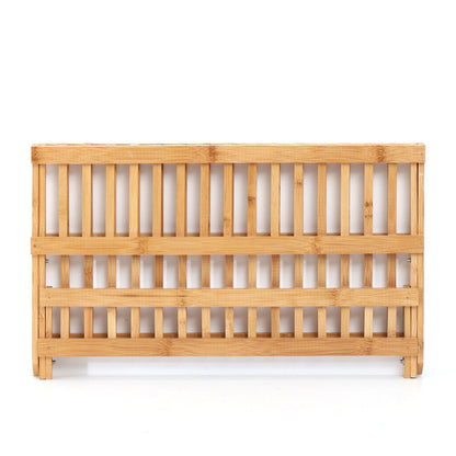 Eco-Friendly Bamboo Dish Drying Rack - X-Shaped Foldable Design