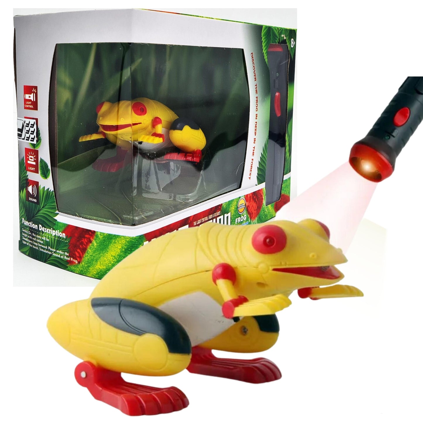 FITTO Remote Controlled Jumping Plastic Frog Yellow