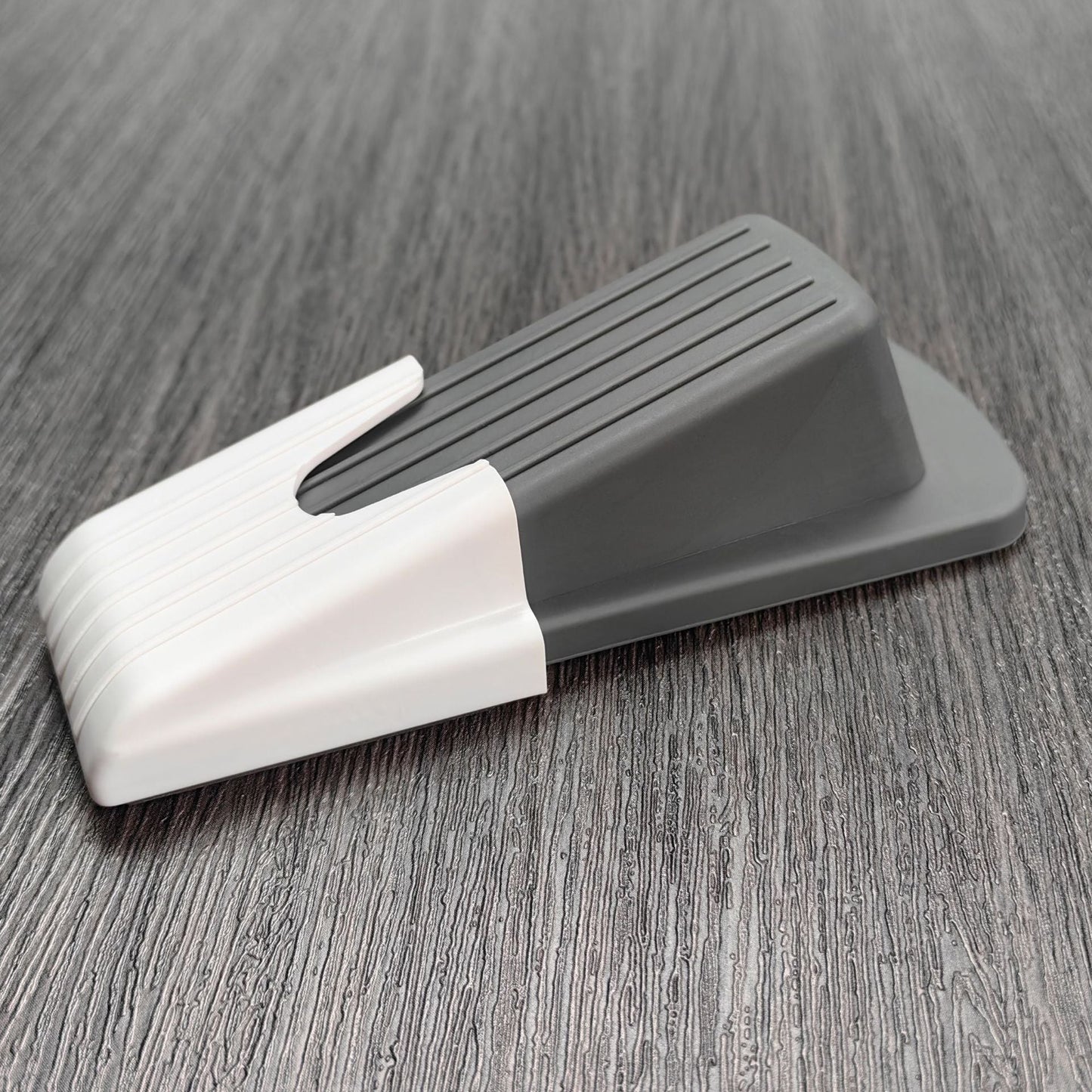 Eco-Friendly Teal & White Doorstop Wedge - Durable Silicone Design