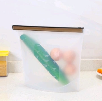 Eco-Friendly Reusable Silicone Food Storage Bag - Translucent Green