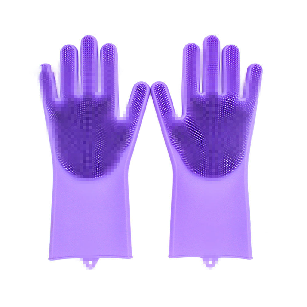 Eco-Friendly Silicone Cleaning Gloves with Scrubbing Bristles