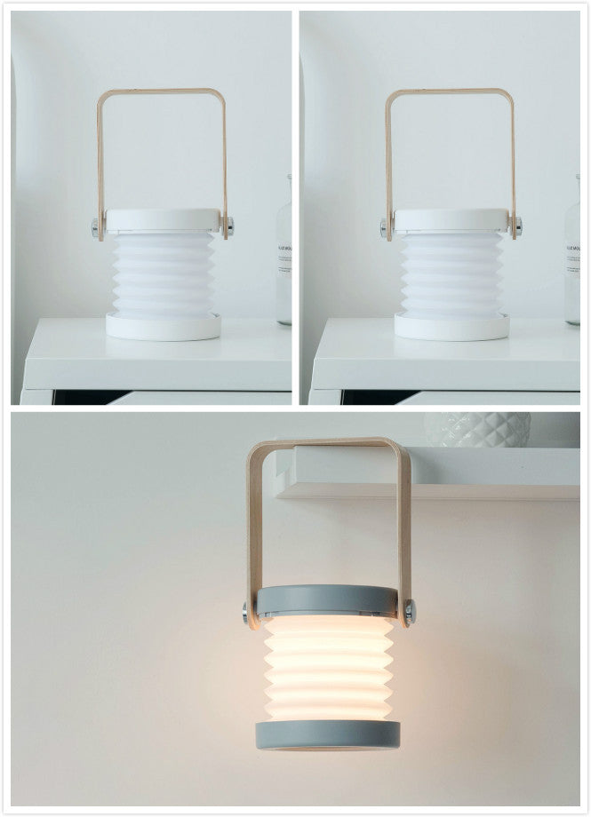 Eco-Friendly Portable Lantern with Wooden Accents