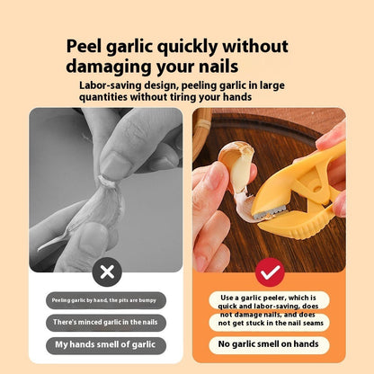 Ergonomic Orange Garlic Peeler - Durable Kitchen Tool
