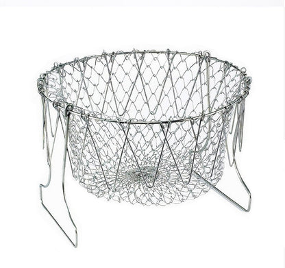 Collapsible Stainless Steel Cooking Basket - Eco-Friendly Kitchen Tool