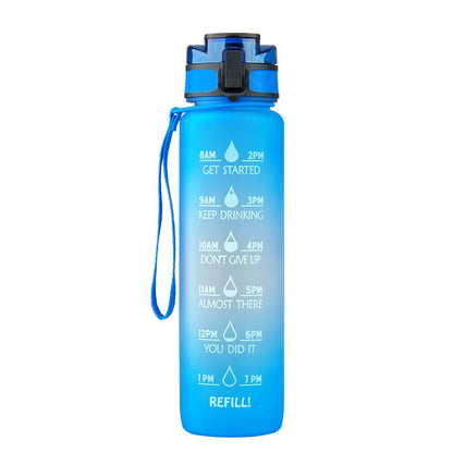 Hydration Time-Marker Water Bottle - Eco-Friendly, BPA-Free, 1L Capacity