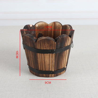 Eco-Friendly Wooden Planters with Metal Accents - Sustainable Home Decor