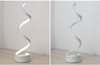 Energy-Efficient Spiral LED Table Lamp - Warm White Light