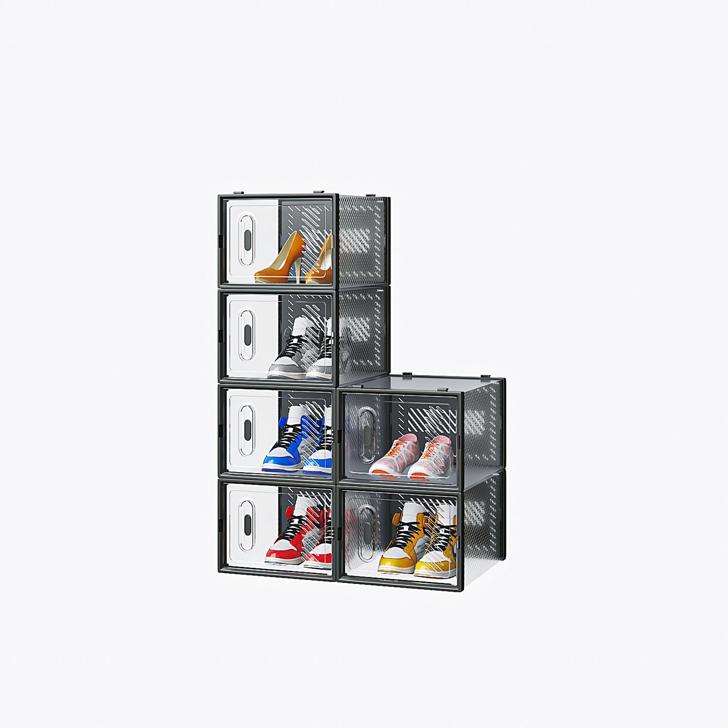 Modular Shoe Storage Box - Transparent & Stackable for Space-Saving Organization