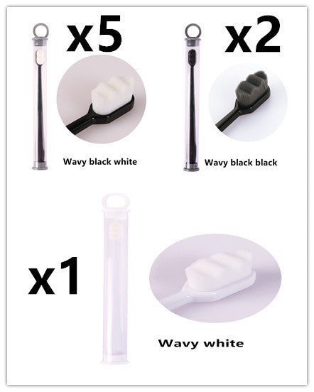 Eco-Friendly Bamboo Toothbrush with Wavy Handle Design