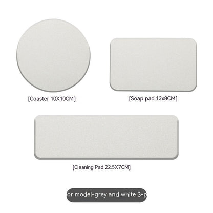 Sustainable Dark Gray Bathroom Accessory Set with Black Marble Pattern