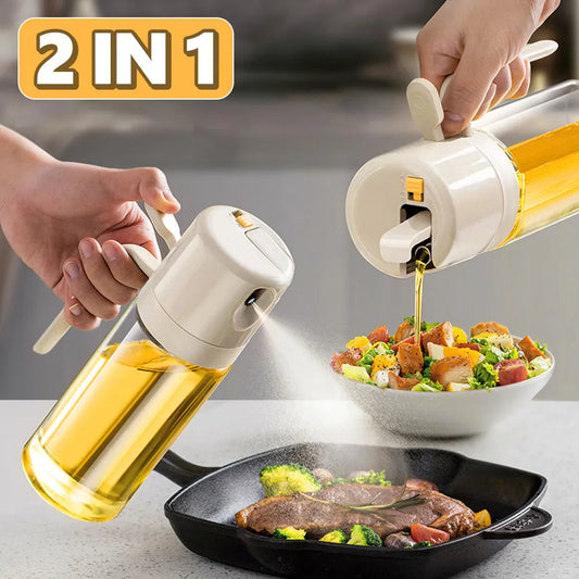 Eco-Friendly Oil Sprayer & Dispenser in Beige and Transparent