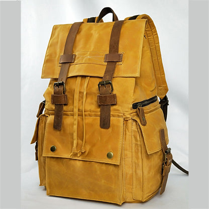 Eco-Friendly Canvas Backpack with Leather Straps