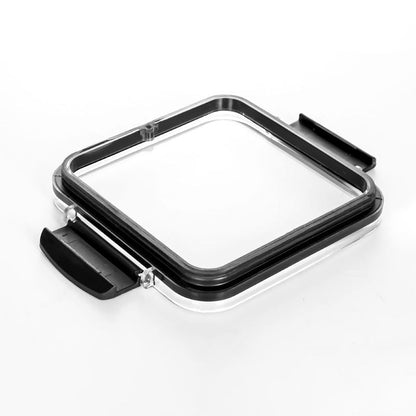 Transparent Square Storage Containers with Airtight Black Lids