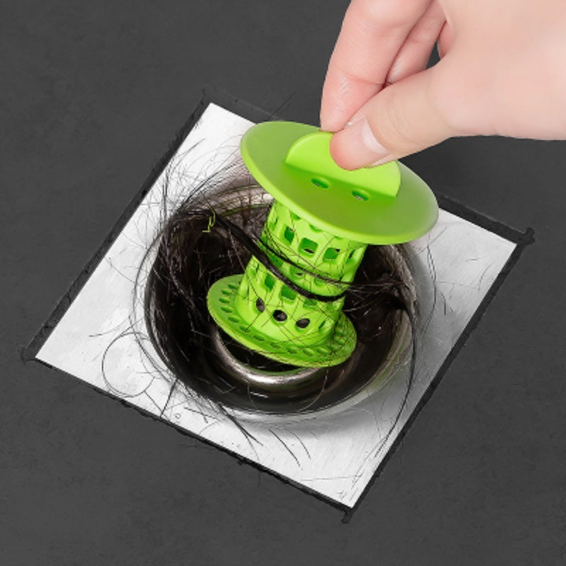 Eco-Friendly Drain Hair Catcher - Reusable Silicone Sewer Filter for Clog Prevention