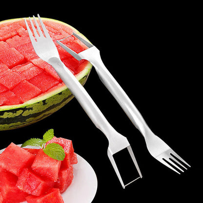 2-in-1 Stainless Steel Watermelon Fork and Slicer - Eco-Friendly Kitchen Tool