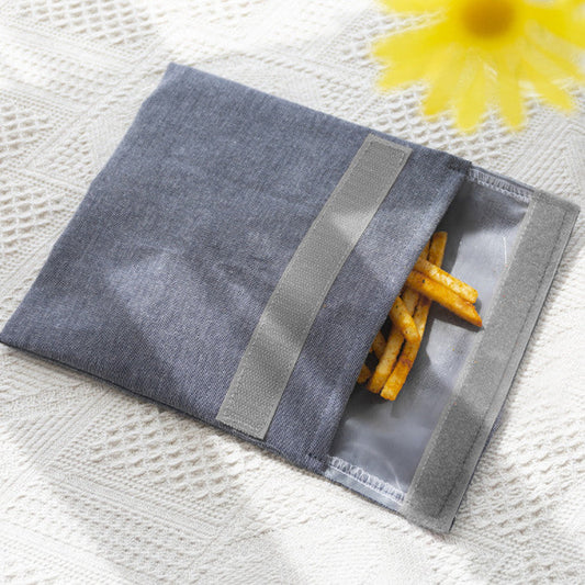Gray Rectangular Eco-Friendly Reusable Food Storage Bag