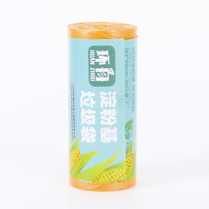 Eco-Friendly Biodegradable Trash Bags - Cornstarch-Based, Green & Orange