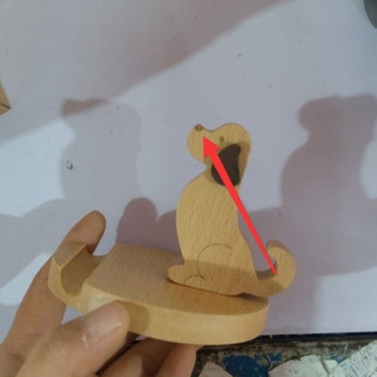 Dinosaur-Shaped Eco-Friendly Wooden Phone Stand