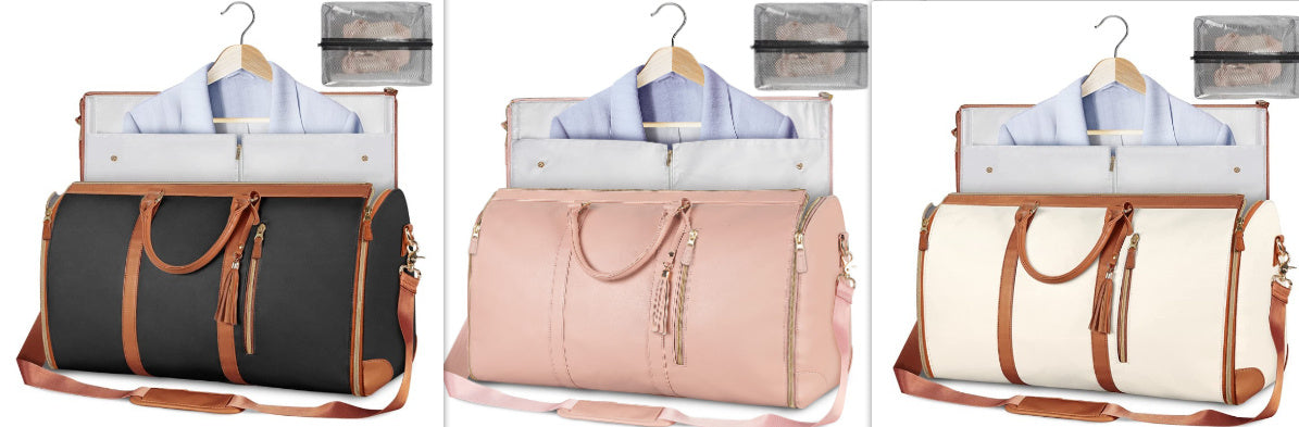 Versatile Light Pink Garment & Duffel Bag for Eco-Friendly Travel