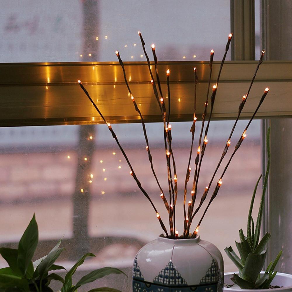 Brown LED Light Branches with Warm White Lights