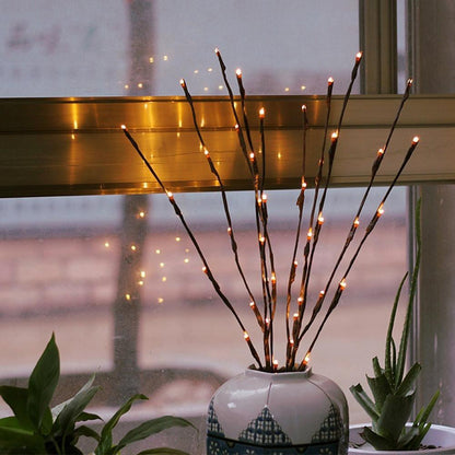 Brown LED Light Branches with Warm White Lights