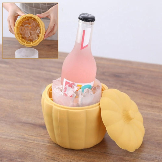Pumpkin-Shaped Yellow Silicone Ice Bucket