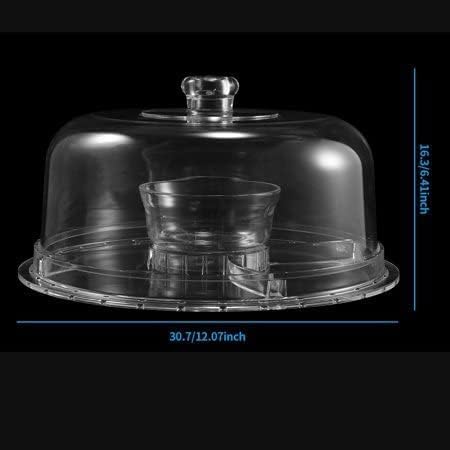 72 Pieces White Cake Stands with Dome - Elegant Rotating Cake Display for Serving & Decorating (Durable Acrylic Base with Clear Dome Cover – Perfect for Weddings – Parties – & Everyday Use – Easy to Clean)
