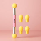 96 Pieces Eyeshadow Applicators with 4 Extra Replacement Tips (Yellow – 15cm Sponge Eye Shadow Applicator)