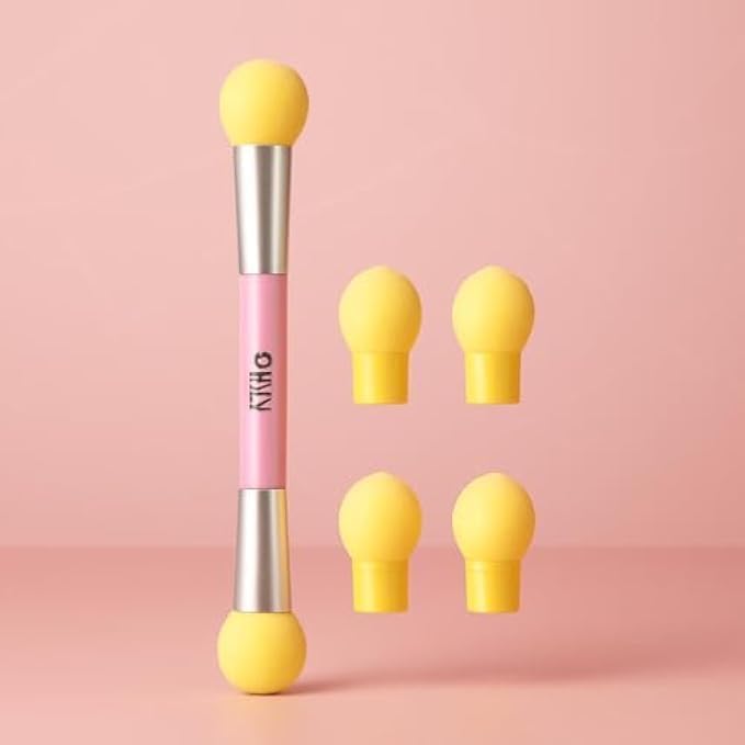 96 Pieces Eyeshadow Applicators with 4 Extra Replacement Tips (Yellow – 15cm Sponge Eye Shadow Applicator)
