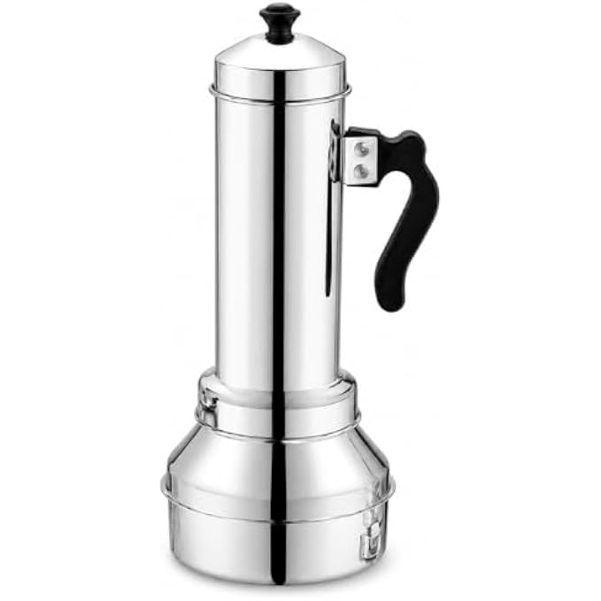 72 Pieces Stainless Steel Traditional Puttu Makers (4 Puttu Capacity Steamer with Heat-Resistant Handle and Mirror Polish Finish – Silver and Black)