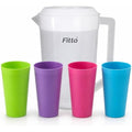 96 Pieces Plastic Water Jugs (4-Glass Set – 2000ml Jug and 300ml Cups – BPA-Free Food-Grade Drinkware Set for Water – Juice – Iced Tea and Everyday Family Use)