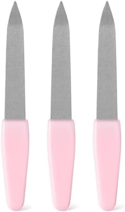 Mini Nail Filer Pack of 3 - Portable Travel Emery Boards, Double-Sided Compact Nail Files for Manicure & Toenail Care