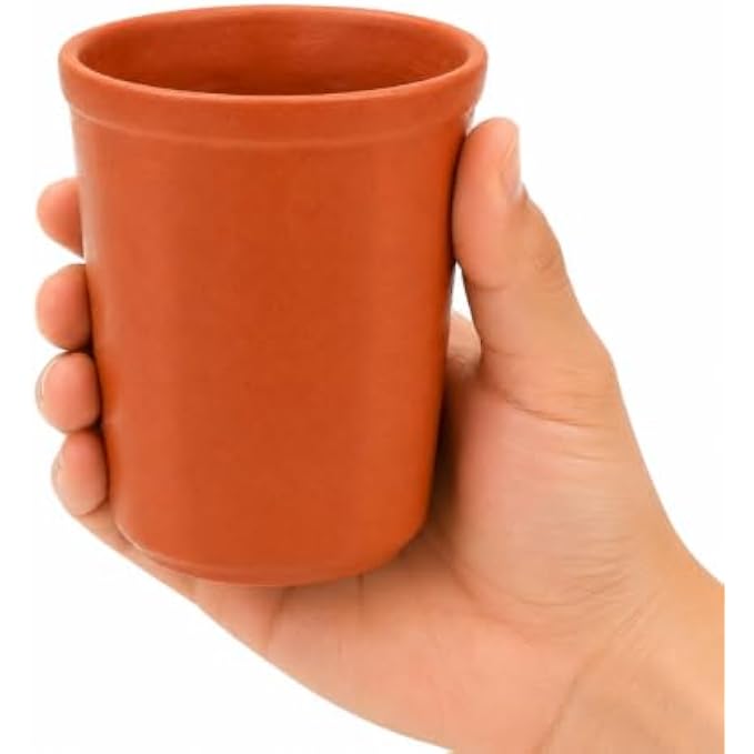 120 Pieces Decagon Natural Clay Tea Cups (180 ml – Reusable Earthen Kulhad for Chai – Tea – Coffee and Traditional Beverage Serving – Terracotta)