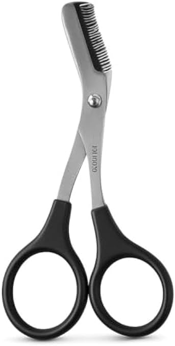 120 Pieces Stainless Steel Eyebrow Scissors Curved Tip Precision Trimmers for Eyebrows & Facial Hair Safety Point