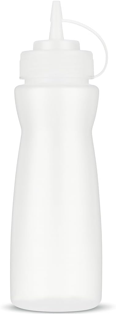 16 Oz Ketchup Bottle with Cap - Plastic Squeeze Bottle for Ketchup, Mustard, Dressings, and Sauces, BPA-Free Food Safe Design, Ideal for Indoor and Outdoor Use, Easy to Clean and Recyclable