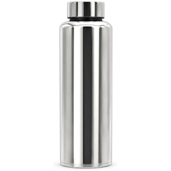 72 Pieces 750ml Stainless Steel Water Bottles with Leakproof Screw Cap (Reusable Portable Drinking Bottle for Home Office Travel and Gym – Silver)