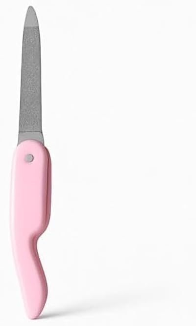 Folding Nail Filer Pink - Compact Travel Nail File Portable Pocket Manicure Pedicure Tool