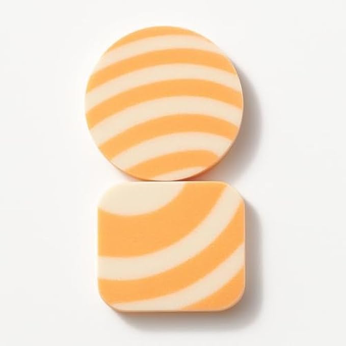 Orange Makeup Sponges Pack of 2 - Soft Makeup Blender Sponges for Foundation Concealer Cream Powder, Latex-Free Egg Shape