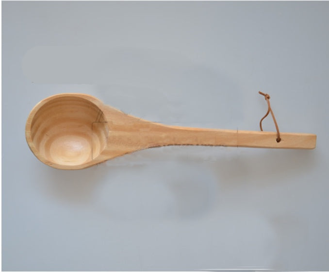 Natural Wooden Bath Bucket and Ladle Set for Eco-Friendly Spa Experience