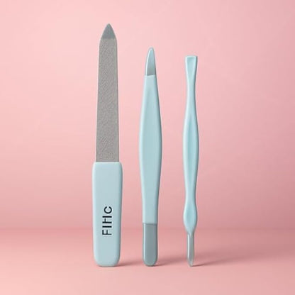 Nail Filer Set of 3 – Manicure & Pedicure Nail Files, Portable Reusable Nail File Trio for Natural and Acrylic Nails