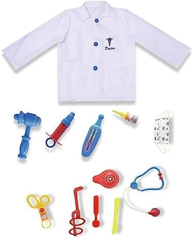 Doctor Costume for Kids, White Uniform, One Size