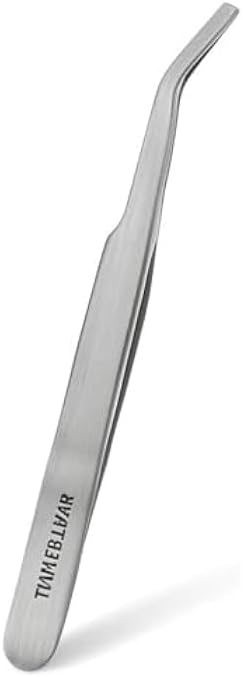 Stainless Steel Slant Tip Tweezer - Precision Eyebrow Tweezer for Hair Removal, Ingrown Hair, Nail Art, Splinters & Crafts