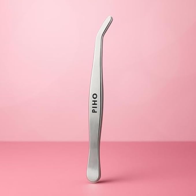 Stainless Steel Slant Tip Tweezer - Precision Eyebrow Tweezer for Hair Removal, Ingrown Hair, Nail Art, Splinters & Crafts