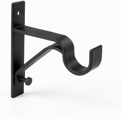 Universal Curtain Rod Brackets - Adjustable Heavy Duty Wall & Ceiling Mount Support for Curtain Poles and Drapery Hardware, Fits Most Rods