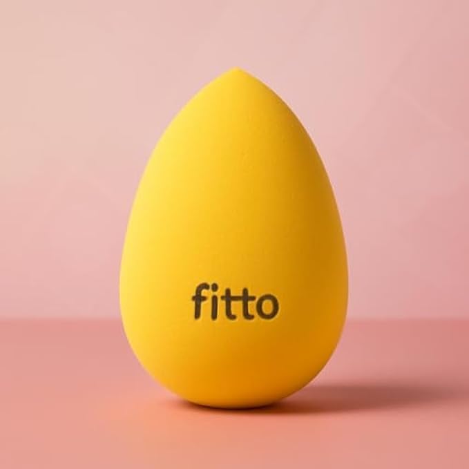 Yellow Makeup Sponge Beauty Blender for Foundation & Concealer – Reusable Cosmetic Blending Sponge for Wet or Dry Application