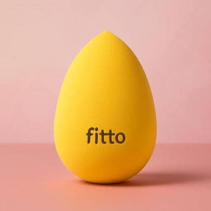 Yellow Makeup Sponge Beauty Blender for Foundation & Concealer – Reusable Cosmetic Blending Sponge for Wet or Dry Application